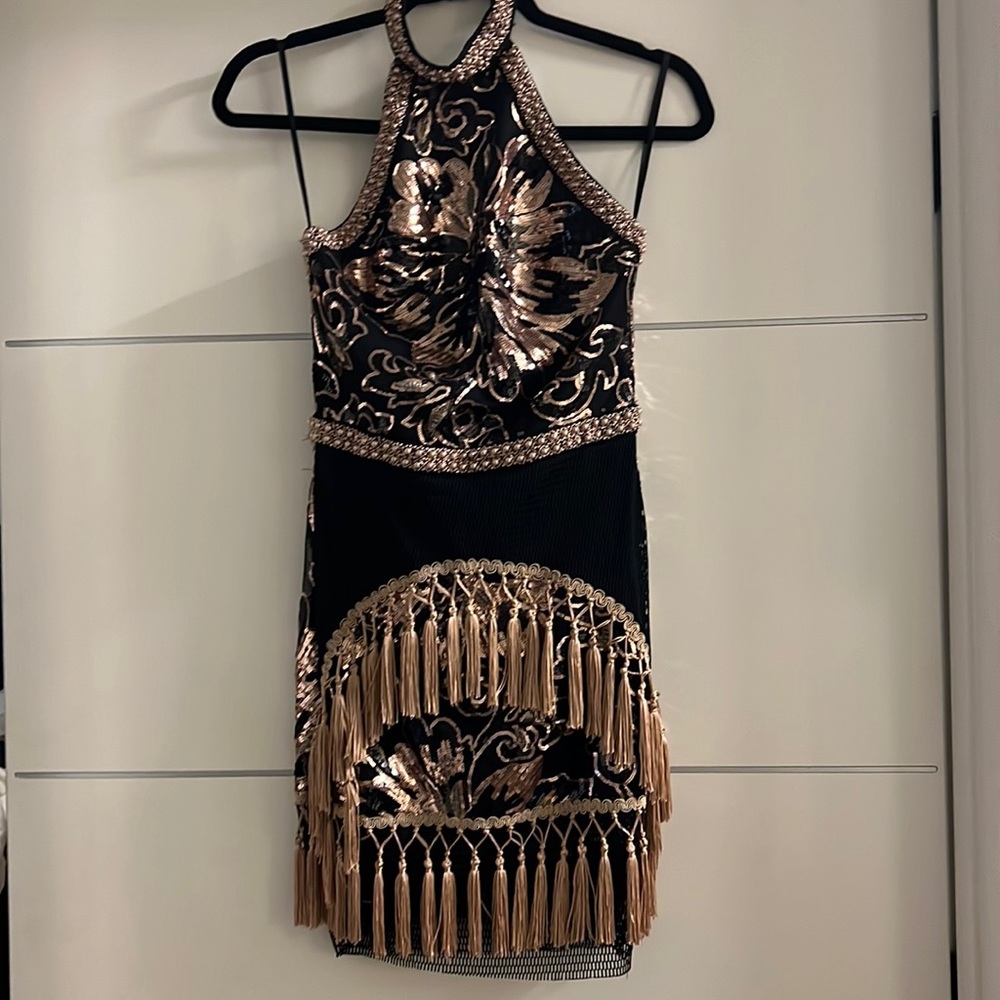 12TH TRIBE - LIKE GOLD DUST SEQUIN FRINGE DRESS